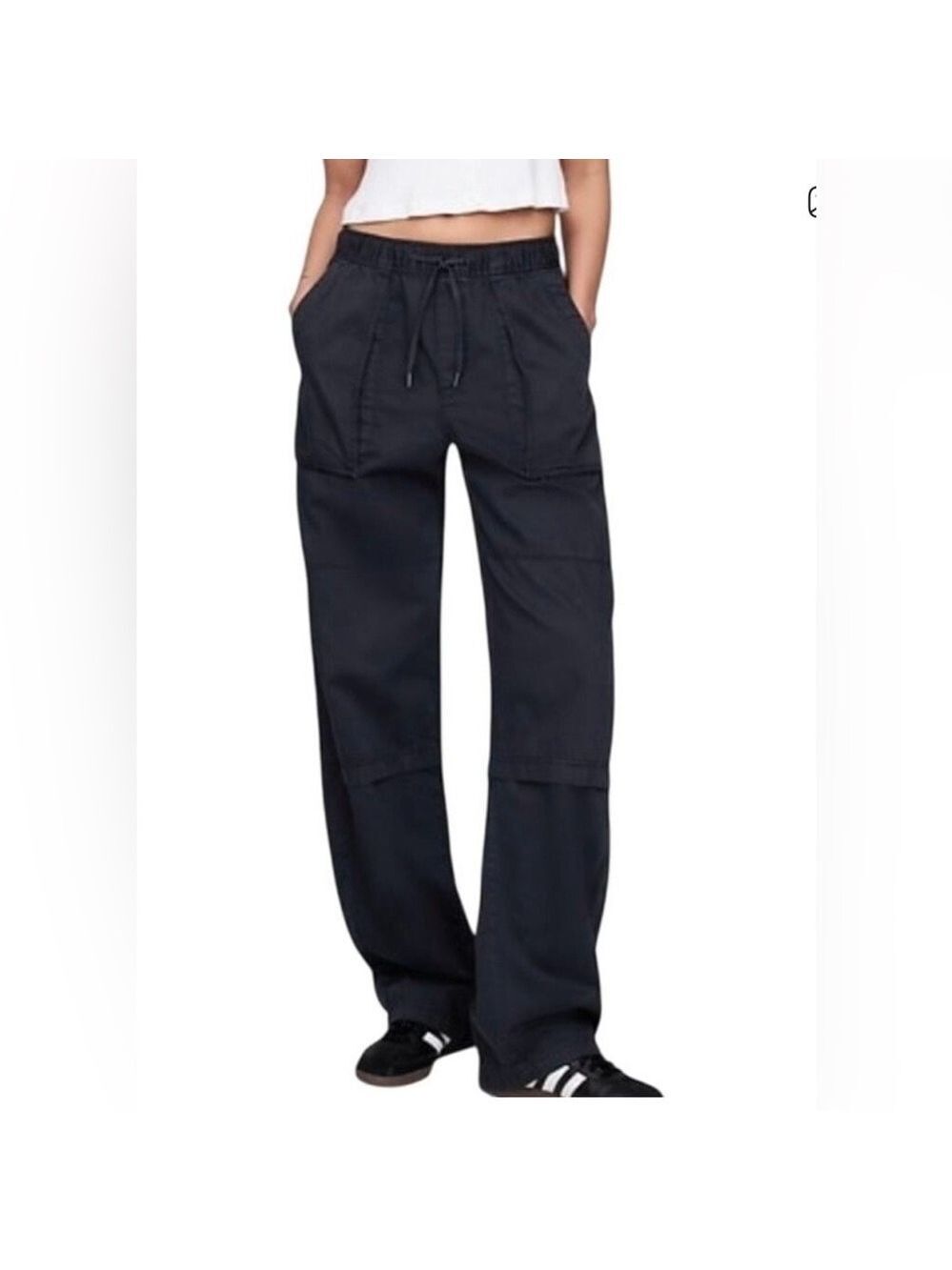 Gap Mid-Rise Easy Utility Barrel Pants NWT Large Tall Black Baggy Streetwear